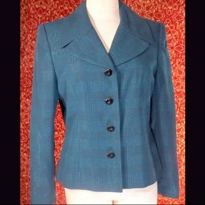 CROSS COUNTRY green plaid VINTAGE blazer 8 ✨